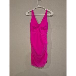 Blooming Jelly Women's Deep V Cross-Back Ruched One-Piece Swimsuit Size M NWOT